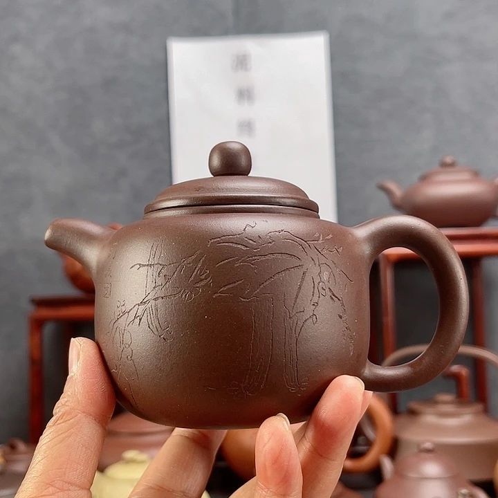 紫砂茶壶惊*老紫泥