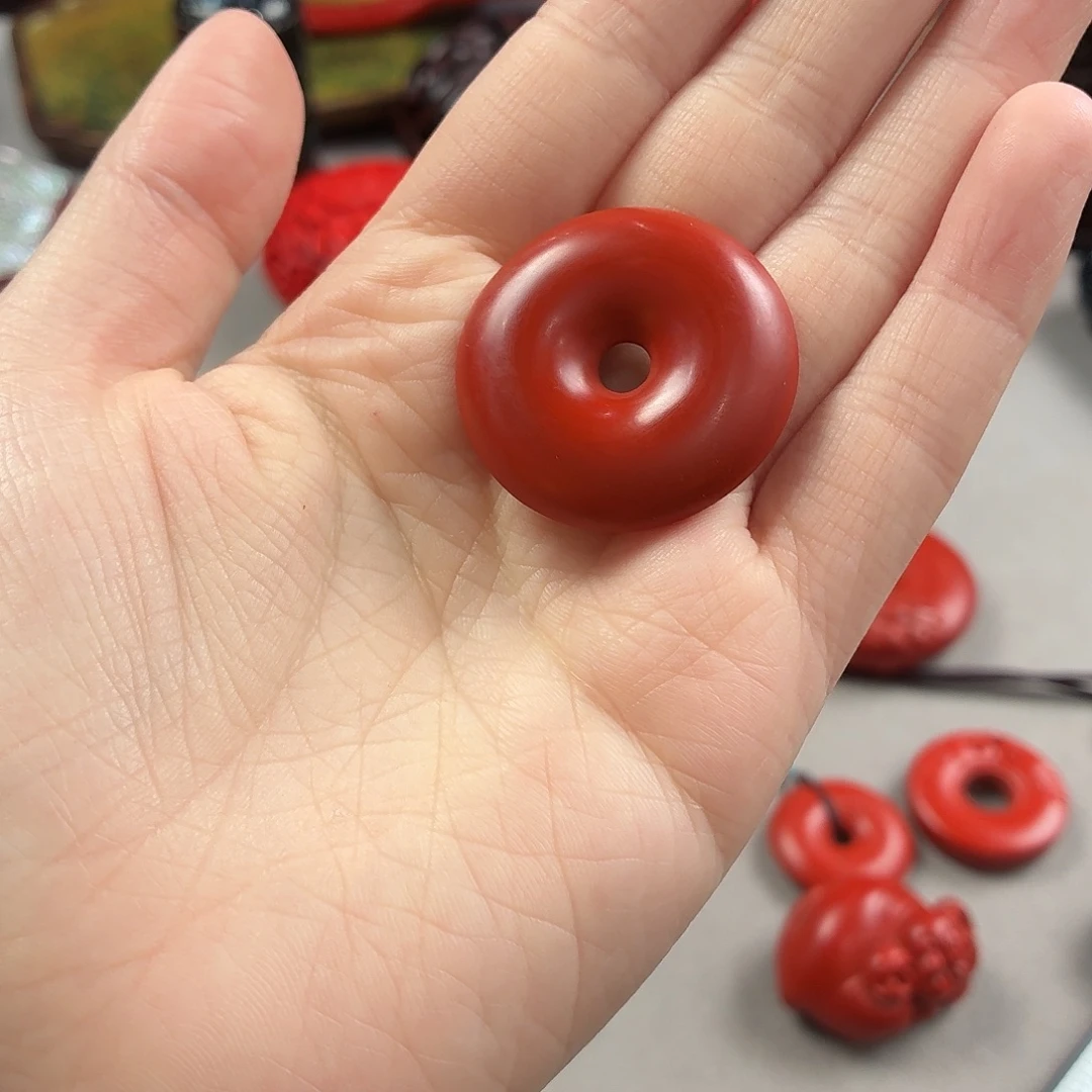 扬州漆器厂大漆平安扣挂件