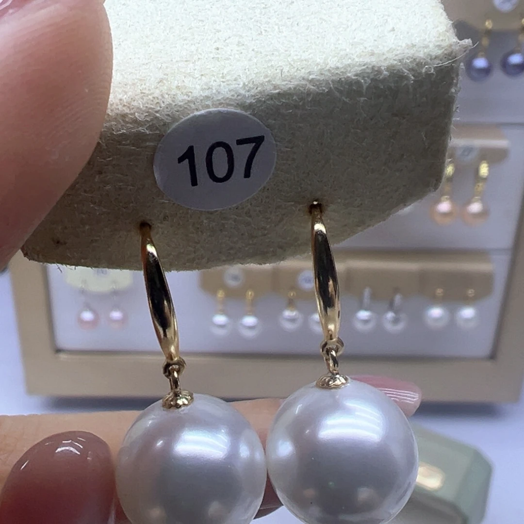 银S925镶嵌淡水珍珠耳饰