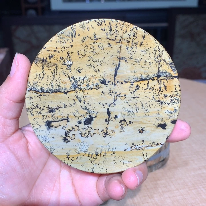 ，广西国画石杯垫，收藏观赏