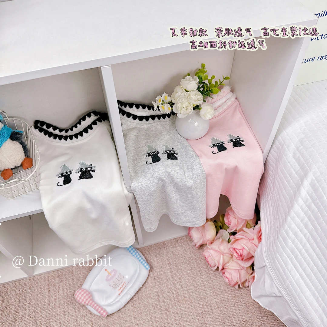 【Dannirabbit】*夏季新款百搭好穿刺绣小猫咪女童T恤*G-6234