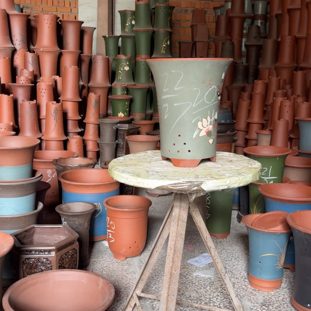 全部花苞紫砂花盆