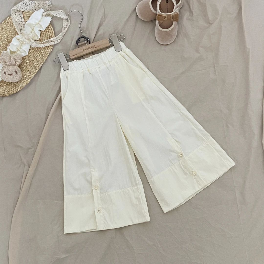 夏款新款女童中裤宽松儿童时尚夏装中长裤休闲阔腿裤子