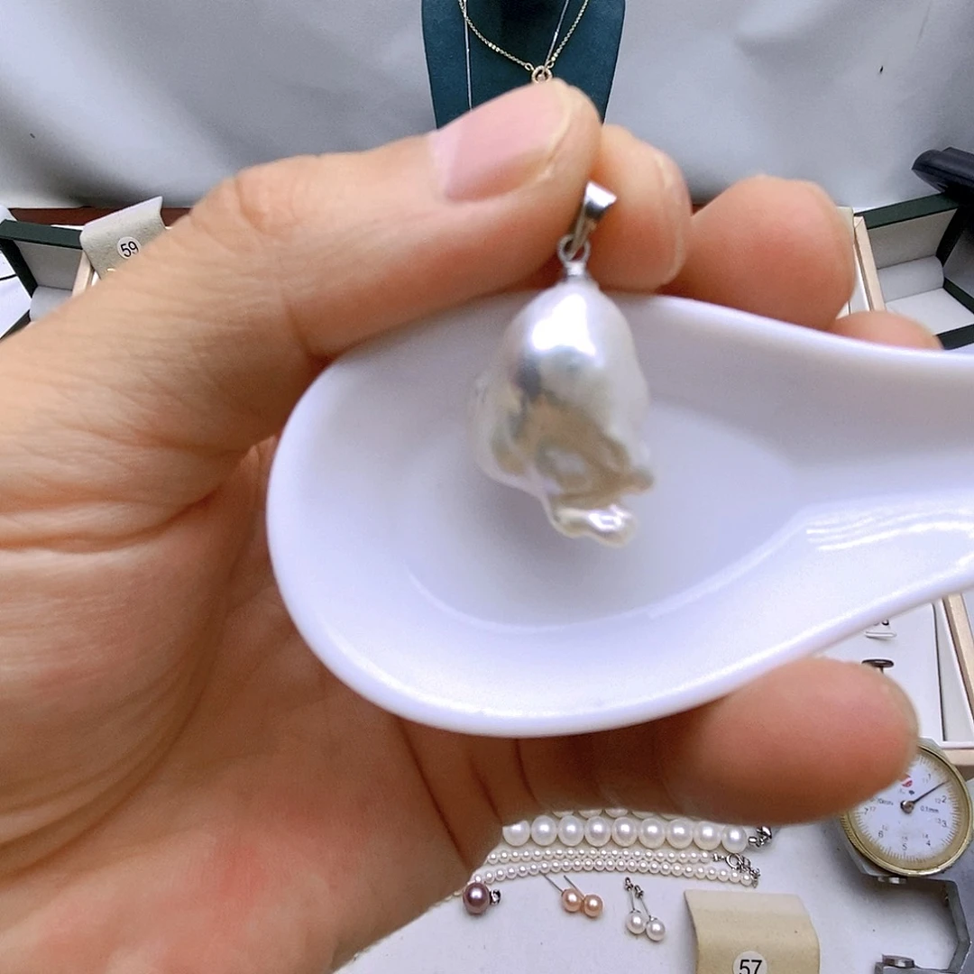 淡水珍珠银S925镶嵌颈饰