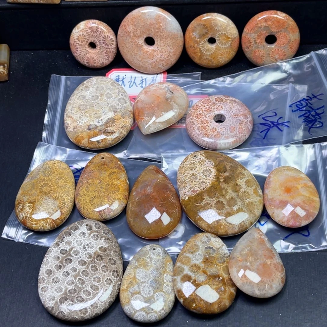 硅化珊瑚（珊瑚玉）吊坠未镶嵌