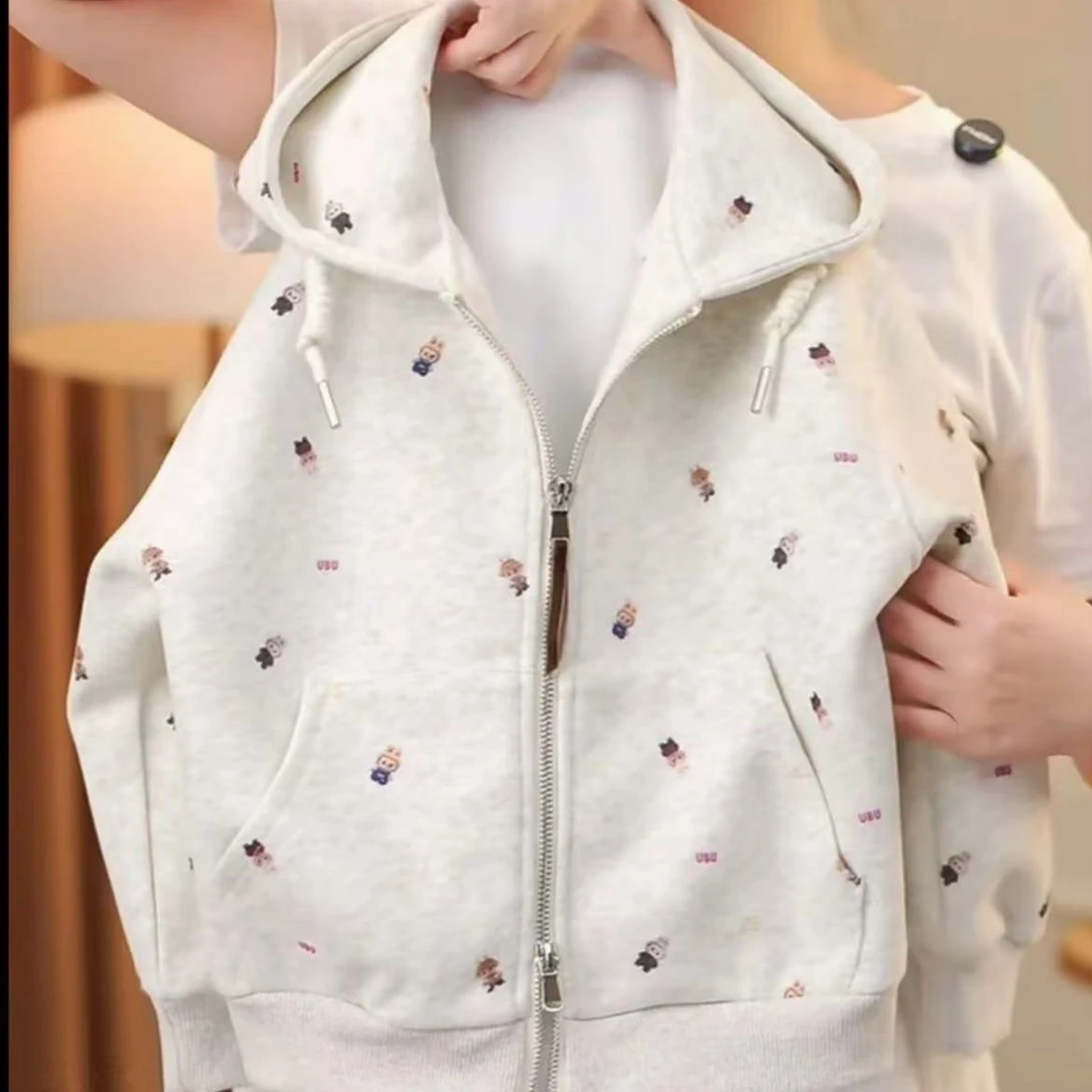 女童2025秋季新款外套洋气中大童儿童春秋装夹克衫卫衣帽衫童装