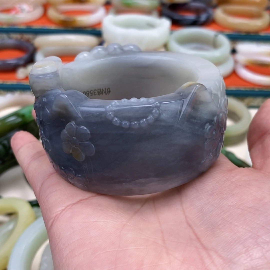 和田玉手镯54.7未镶嵌岳*梅