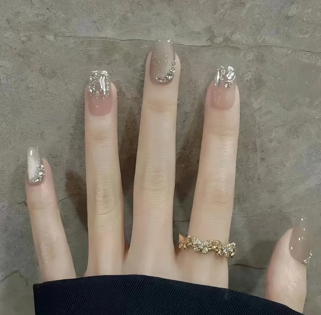 【月半弯】时尚清新纯欲高级感成品美甲穿戴式手工穿戴甲