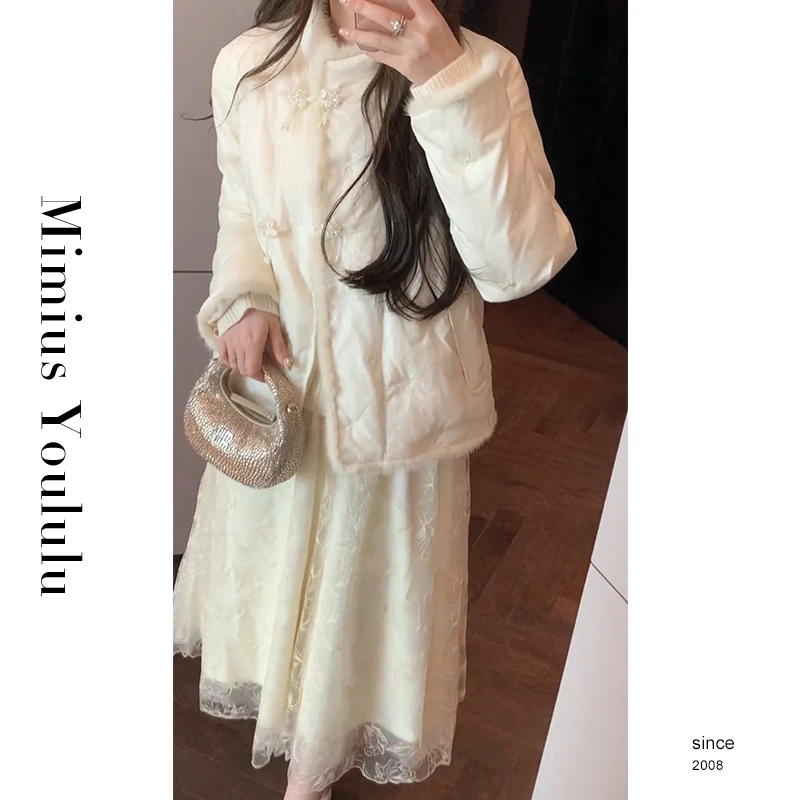 【mimius】喵喵 新中式国风盘扣刺绣拼接毛毛外套 汉服 F11353