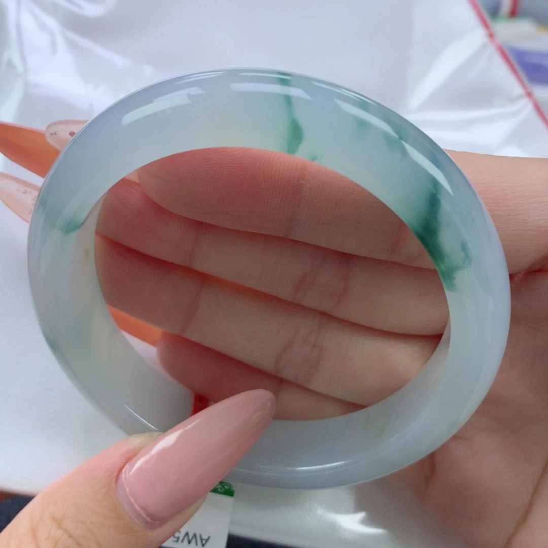 翡翠手镯未镶嵌缅甸天然翡翠A货56