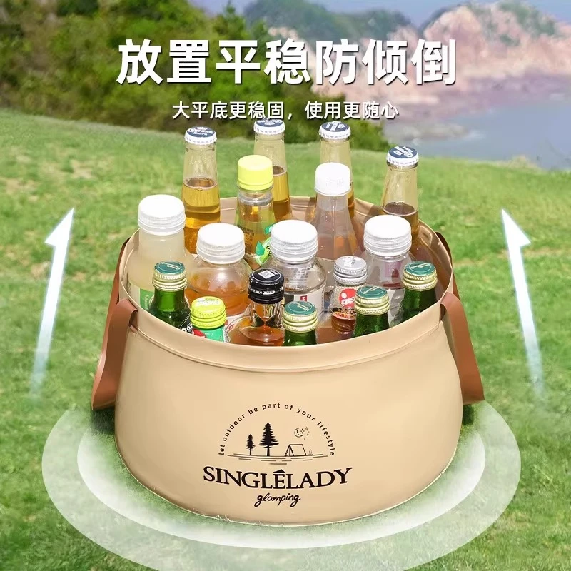 户外野营水盆露营野炊便携可折叠水果洗菜盆旅行酒店洗衣盆打水桶