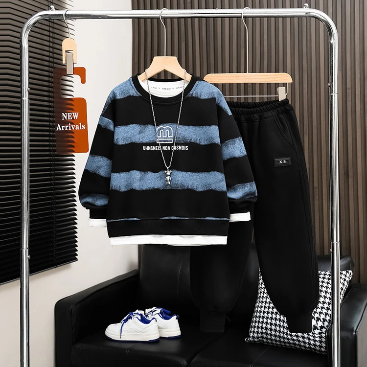 儿童男童洋气春秋卫衣套装2025新款中大童帅气韩版运动两件套潮装