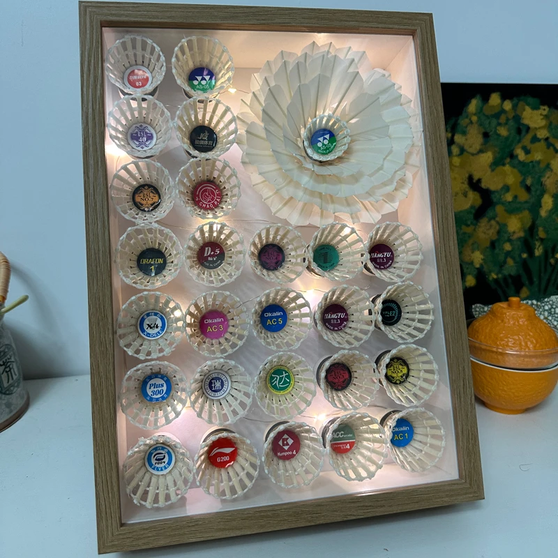 羽毛球相框成品diy摆件网红创意浪漫羽球人礼品生日礼物送男女友