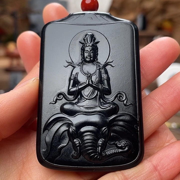 和田玉（墨玉）未镶嵌吊坠(不含链)色标料88.9克