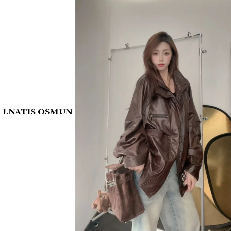 LNATIS OSMUN"暮沉檀香" 52030意大利进口高奢翡冷翠羊皮外套