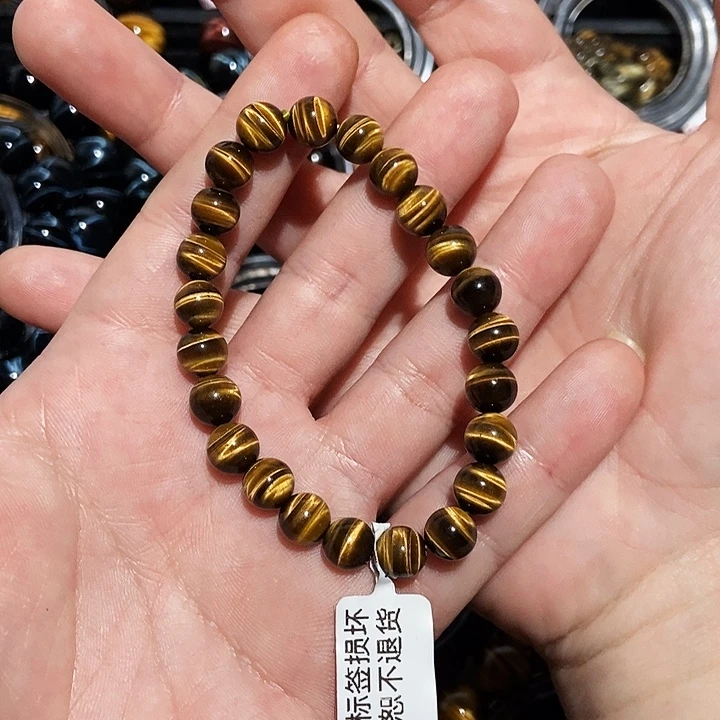 明***缆木变石（虎睛石）未镶嵌手串
