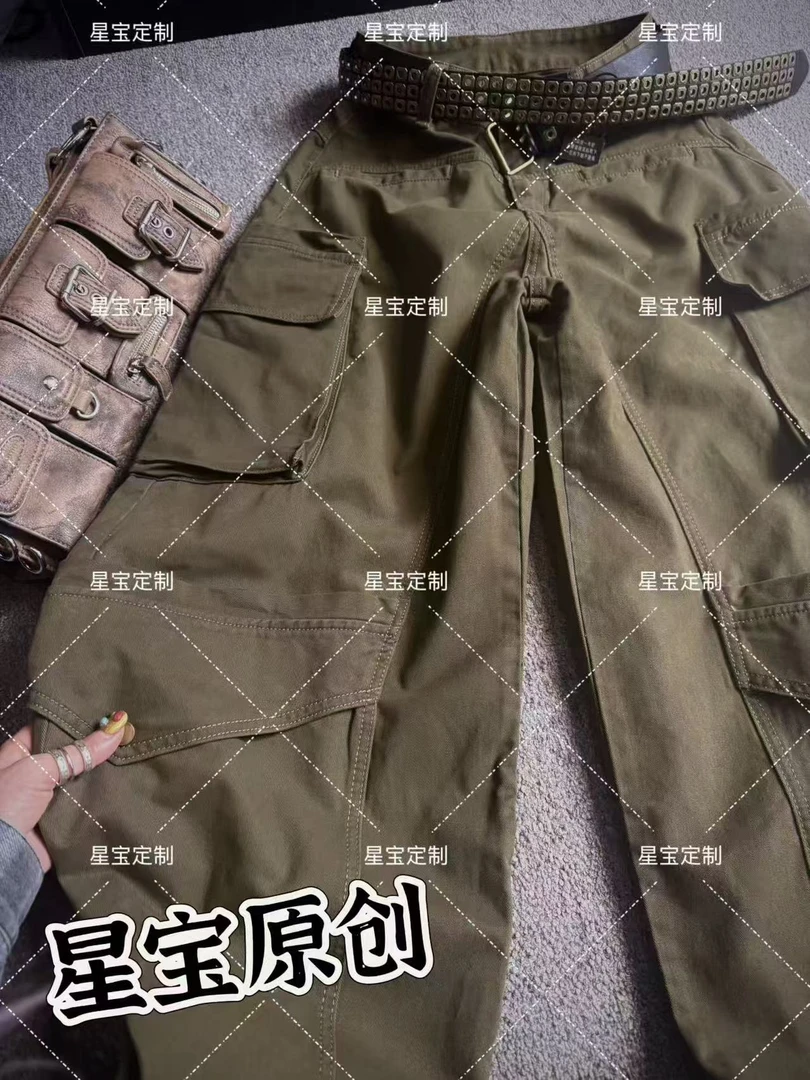 【星宝专属】2025秋冬新款美式时尚百搭设计感休闲镰刀牛仔裤9109