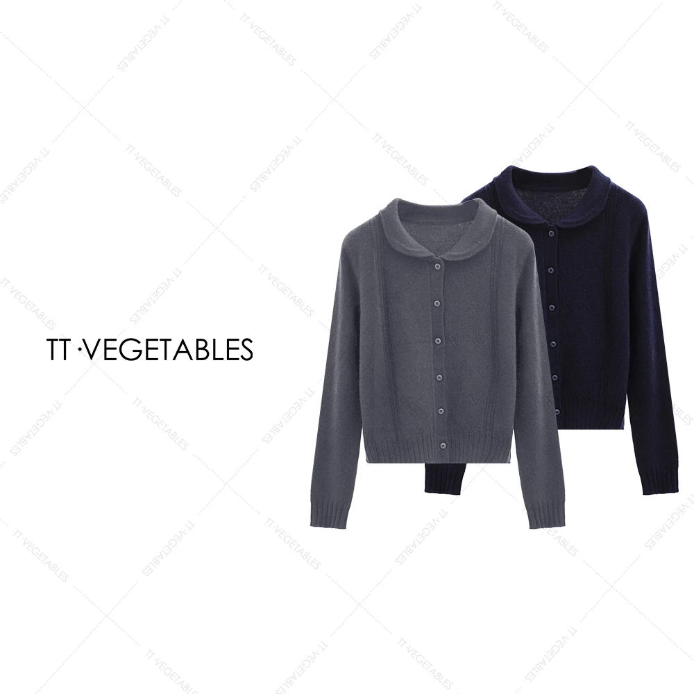 噢芬/小个子 【清和】羊毛短款翻领毛衣毛针织衫上衣521508