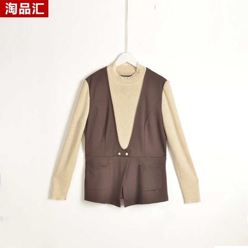 GPD1【专柜捡漏】中高端时尚女装DQB-小衫1026-栗棕色