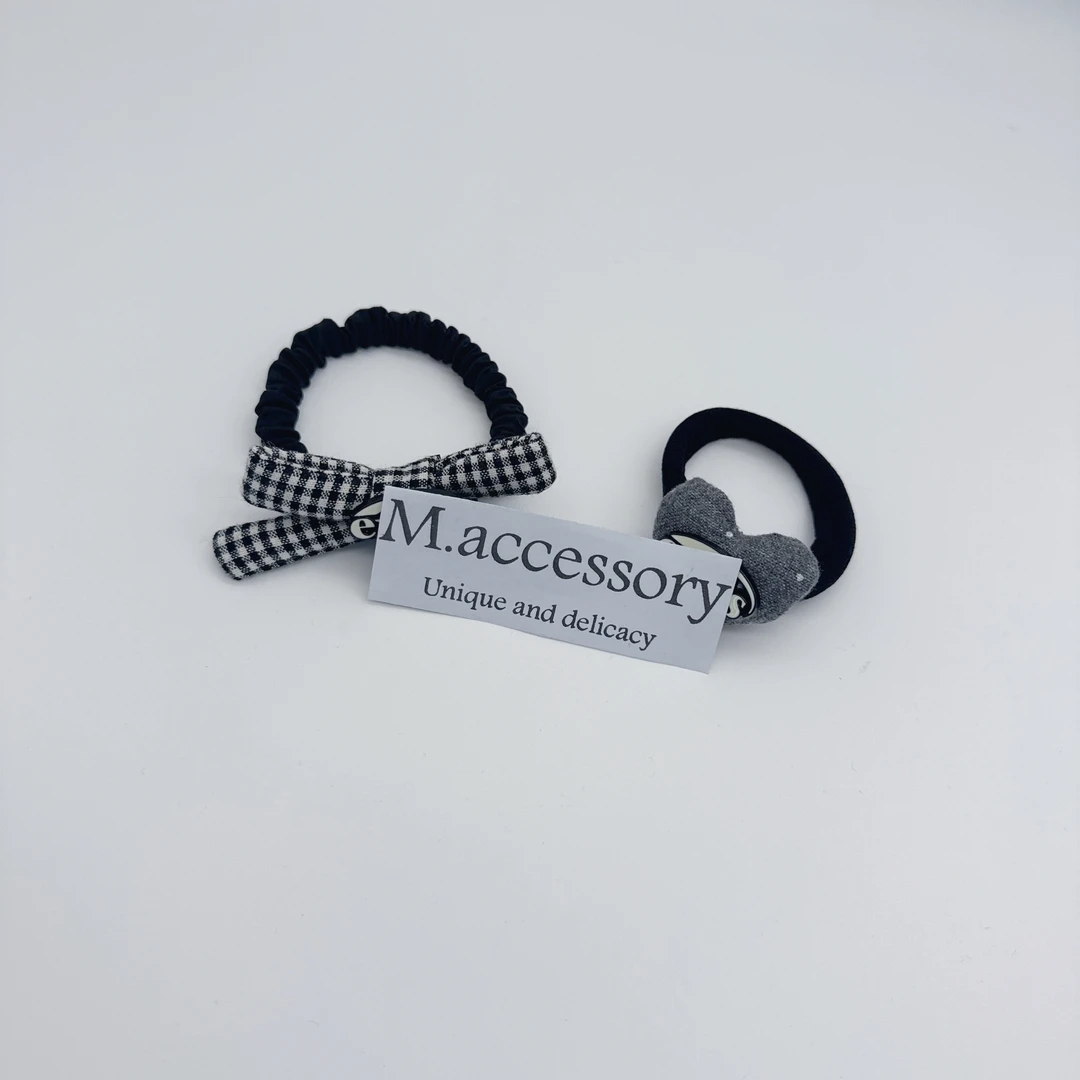 Mi33 格子蝴蝶结爱心字母发圈组合 Q06063Q29