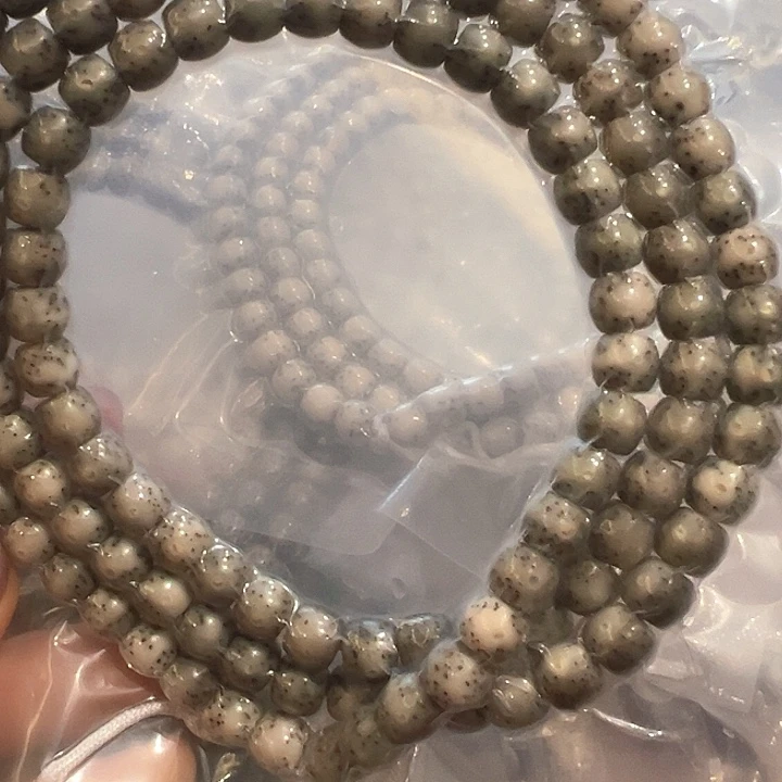 手串星月菩提原生态石玉料8/7直切鼓珠带月