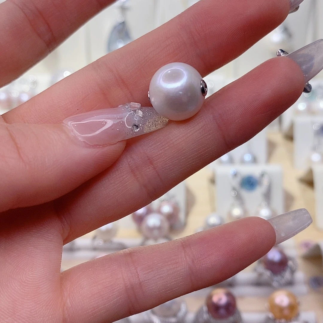 淡水珍珠银S925镶嵌吊坠(赠链)