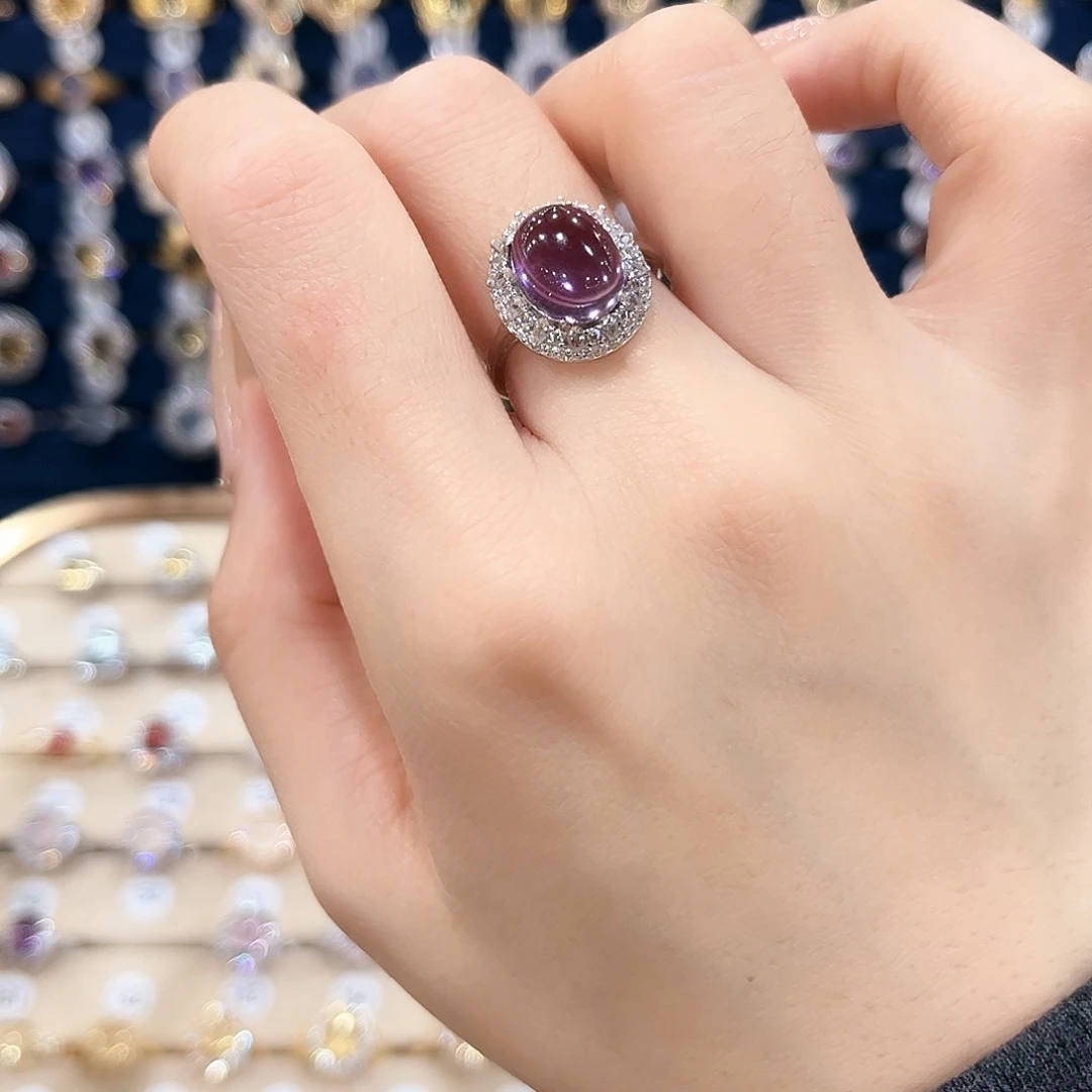 紫晶女款银S925镶嵌?****e戒指39