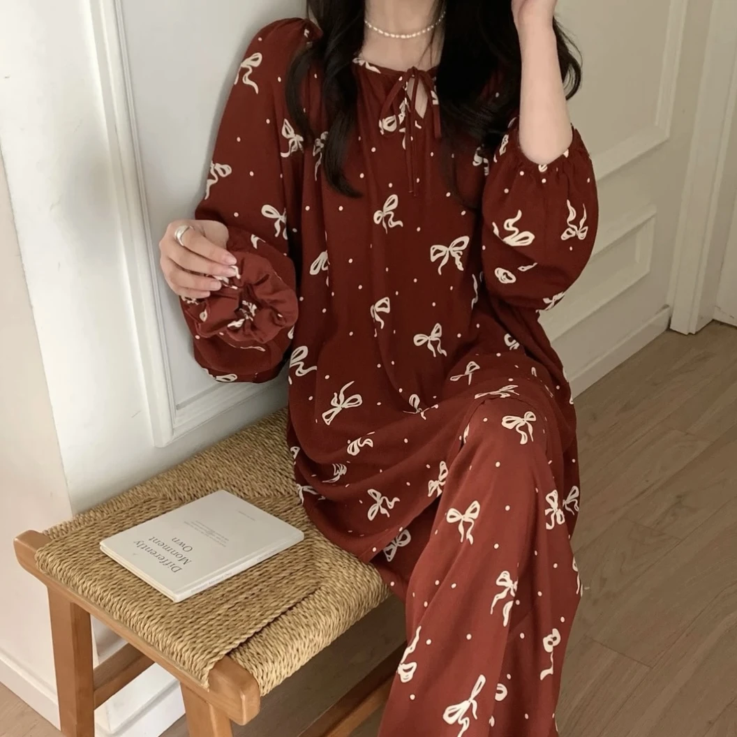 2025新款棉绸套装女春秋夏季薄款棉绸家居服新中式国风套装可外穿