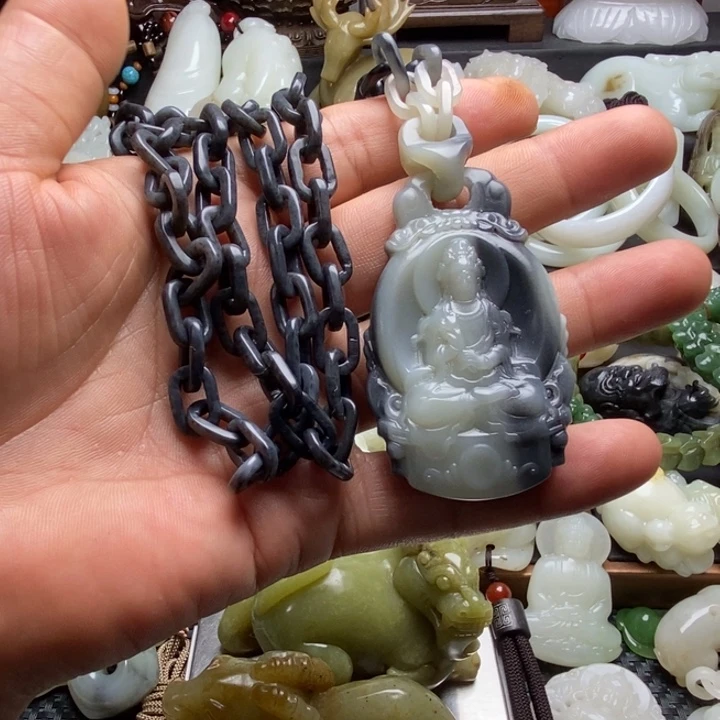 和田玉（糖玉）未镶嵌挂件落****）