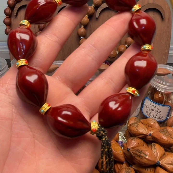 迪***威手串/手链橄榄核2.1梅林紫皮抛光打底