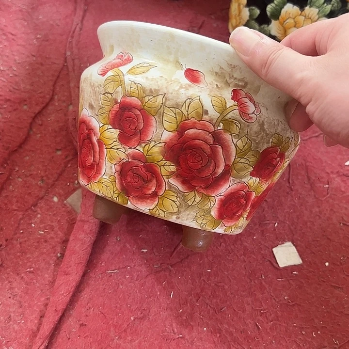 景德镇手绘花盆满38包邮偏远地区除外