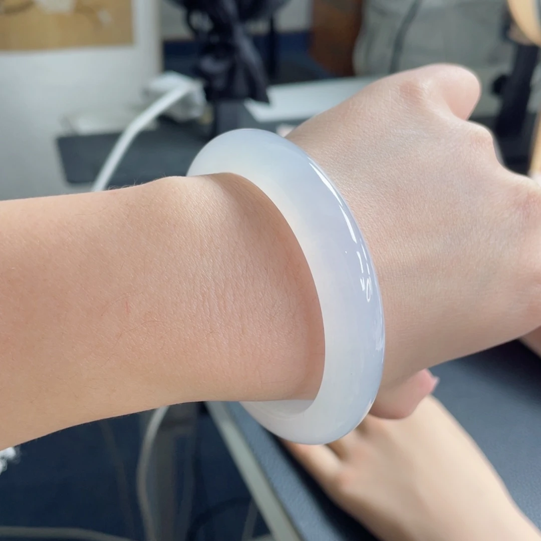 未镶嵌手镯翡翠57.0白冰 纯欲天花板 小万完美必拍25号