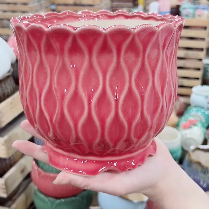 有孔.凑单10元陶瓷花盆发货！