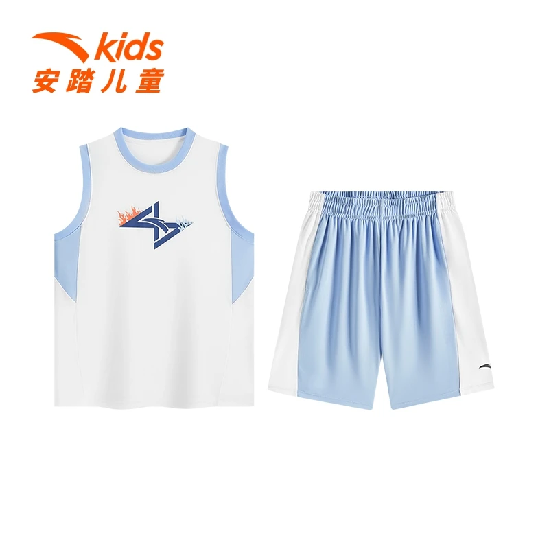 安踏儿童运动嬉皮部落风男运动套装运动风篮球衫  352531202