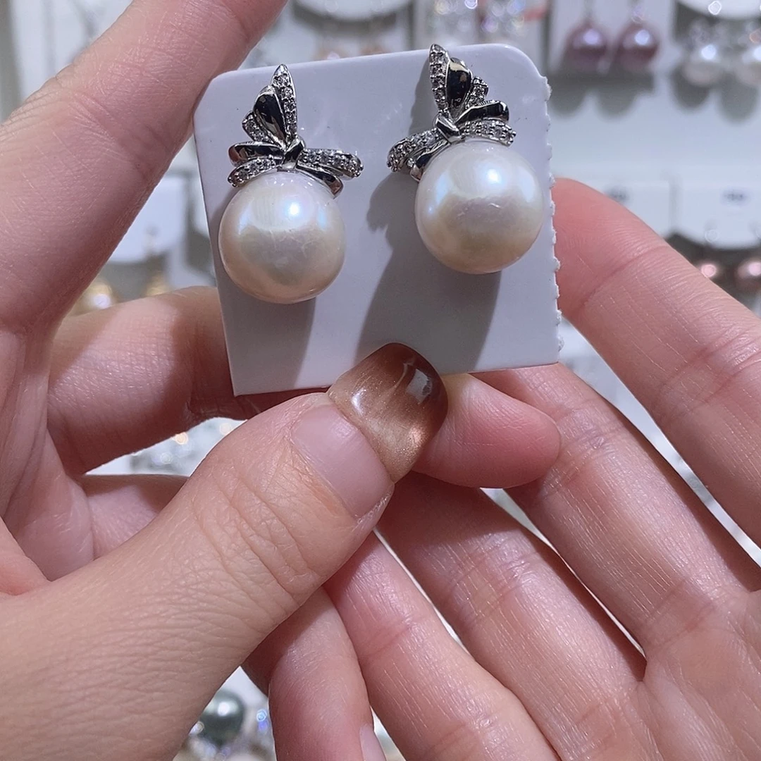 淡水珍珠耳饰未镶嵌w14