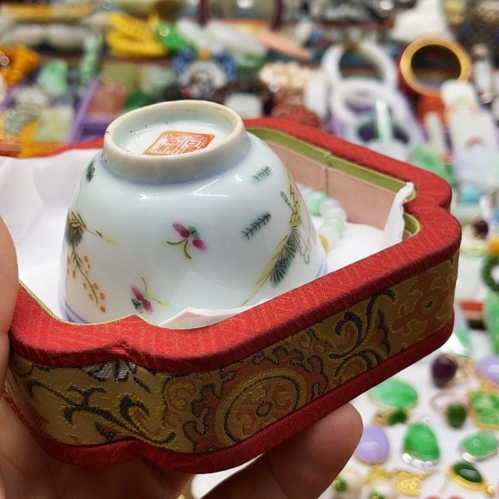 5***8青花手绘小主人杯子