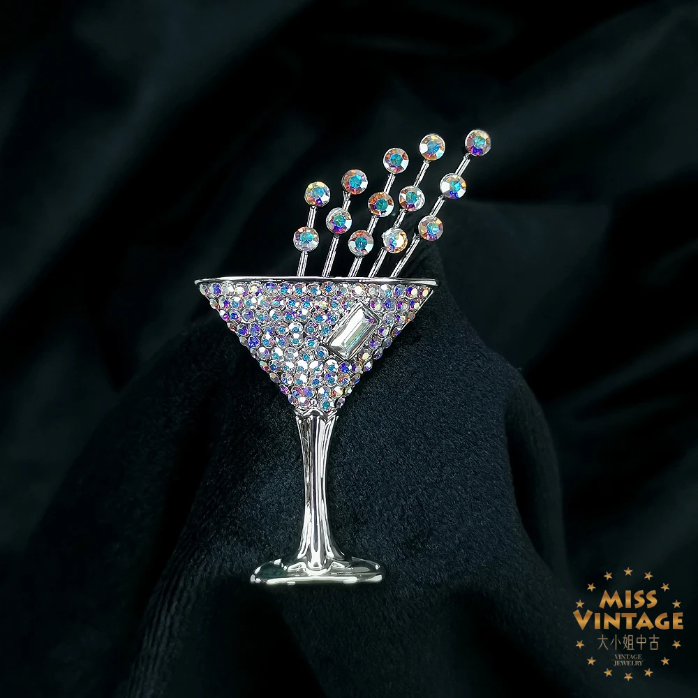 B&W密镶鸡尾酒杯胸针[2504171-006]