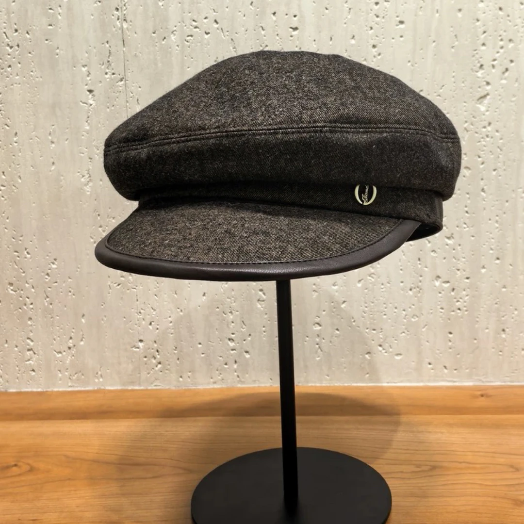 新款女秋冬时尚百搭八角帽秋冬季韩版时尚防寒毛线帽保暖鸭舌帽