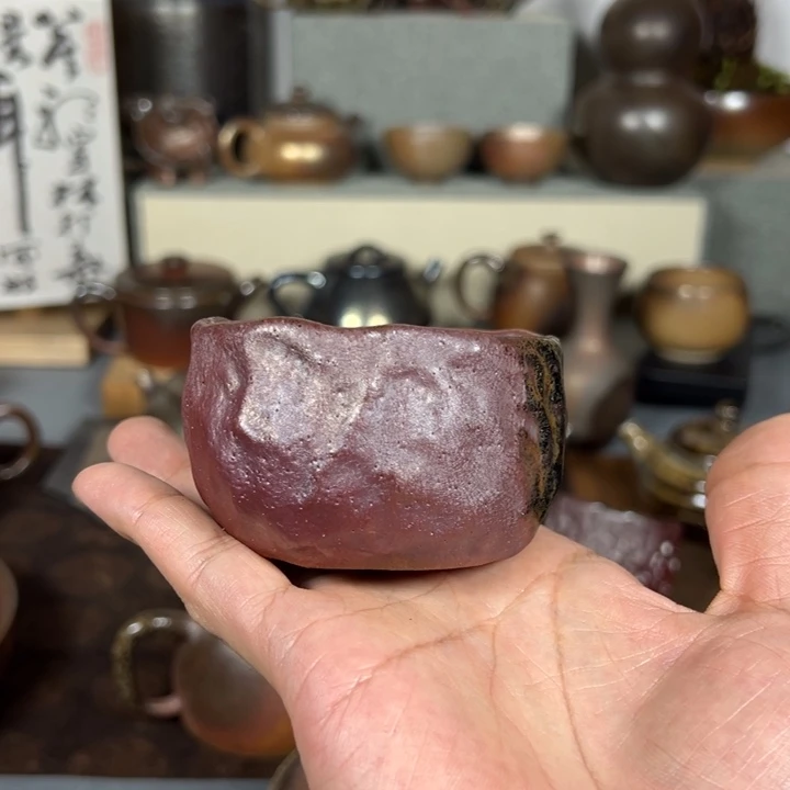 赵***姐壶建水紫陶白泥手捏杯
