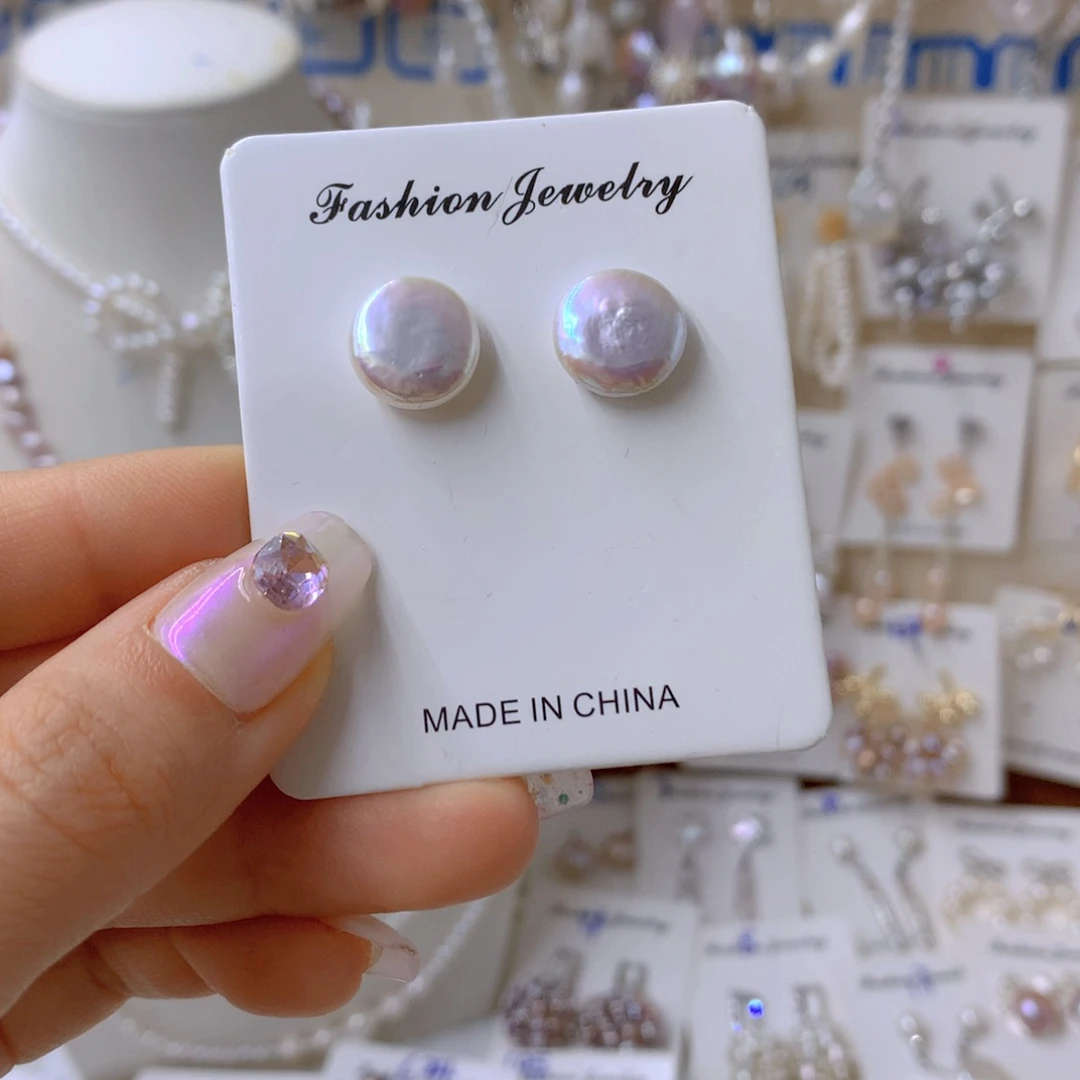 淡水珍珠耳饰银S925镶嵌