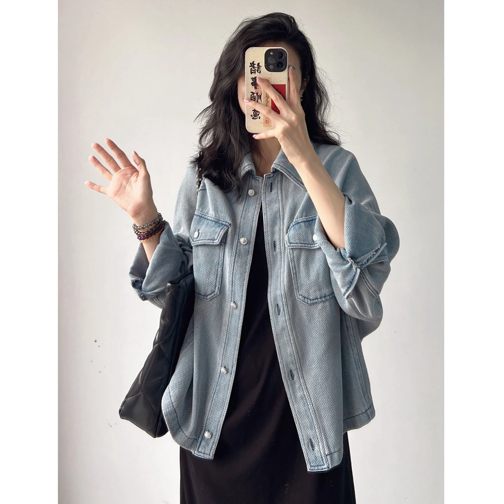 牛仔外套女新款2025春秋港味复古宽松百搭外衣时尚气质显瘦夹克衫