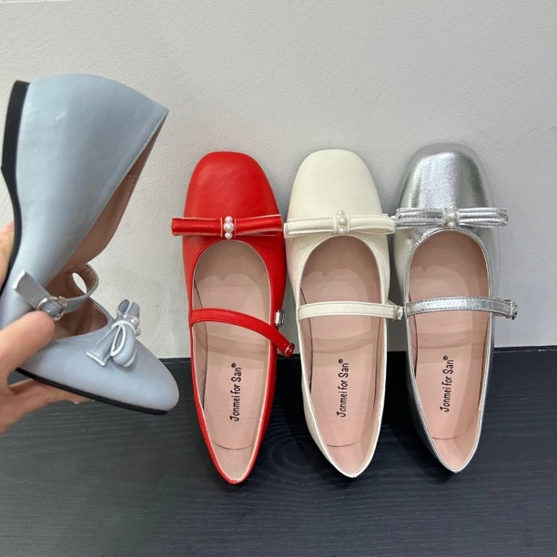 J 8971-3 新款超美内增高浅口玛丽珍单鞋女春秋甜美蝴蝶结鞋子