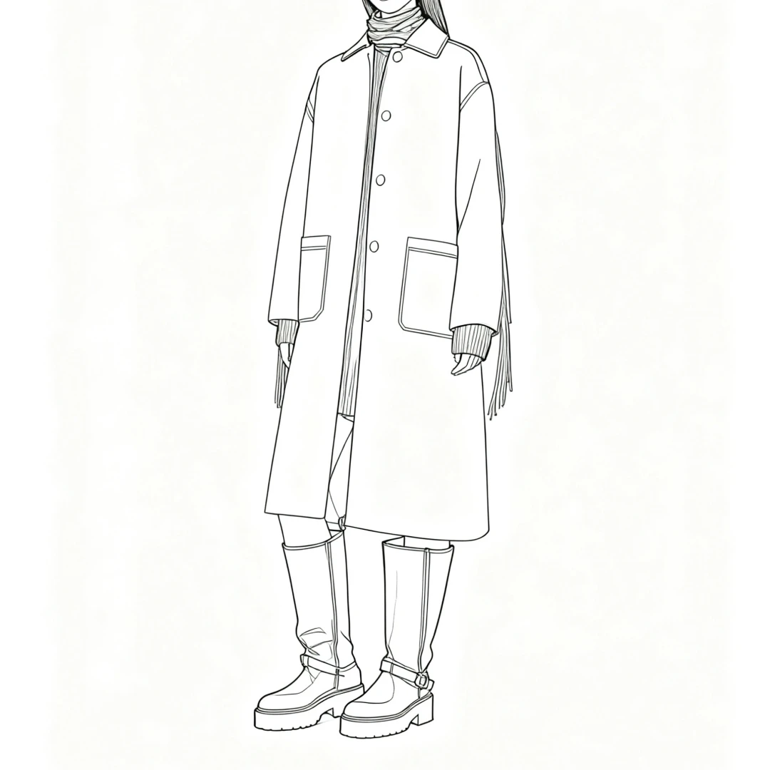 【Montendre】秋冬新款 M 法式气质羊毛混纺流苏长款毛呢大衣外套