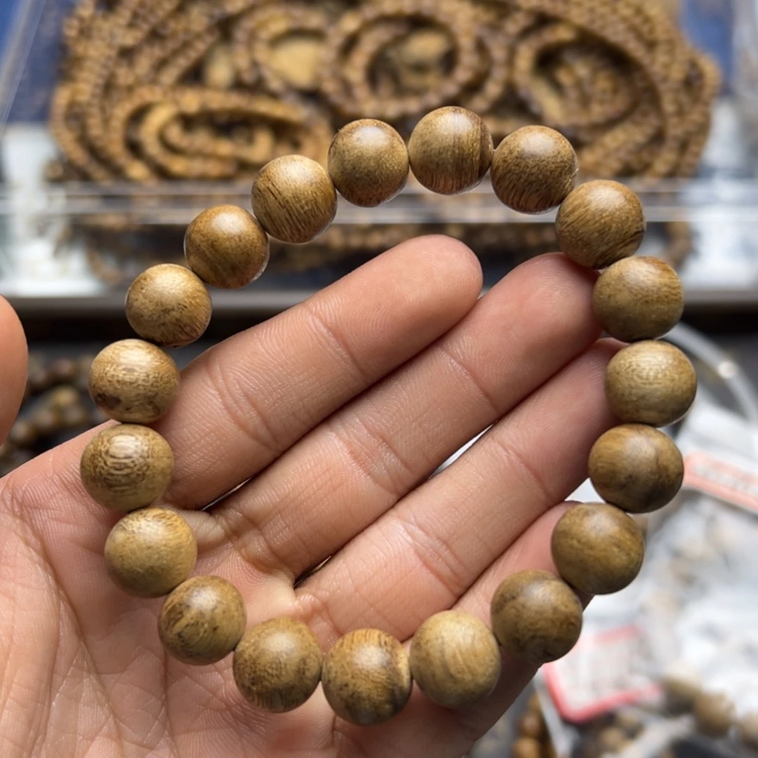 沉香沉香碎屑海南尖峰岭虫漏圆珠单圈1.1-9克