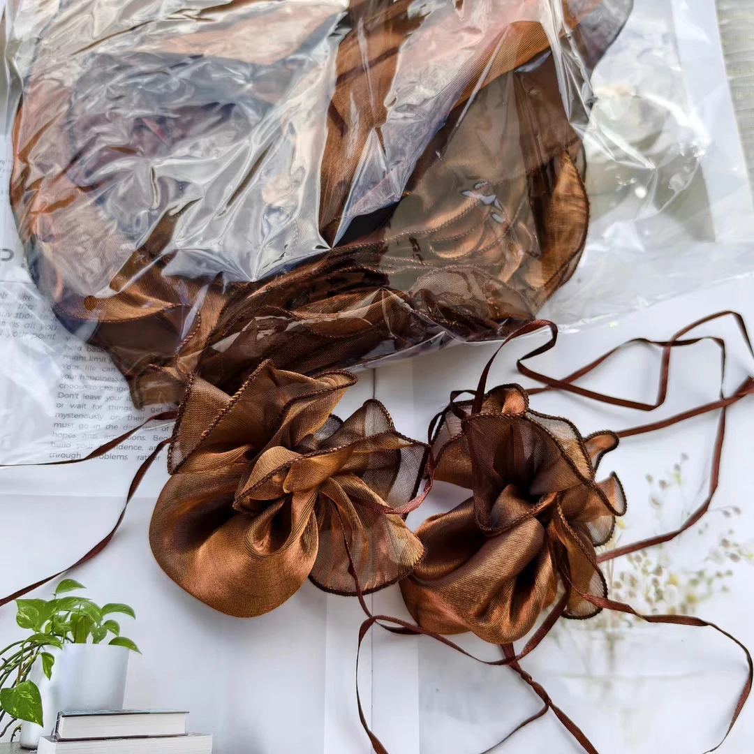 244/咖啡色纱质收纳袋40个25厘米