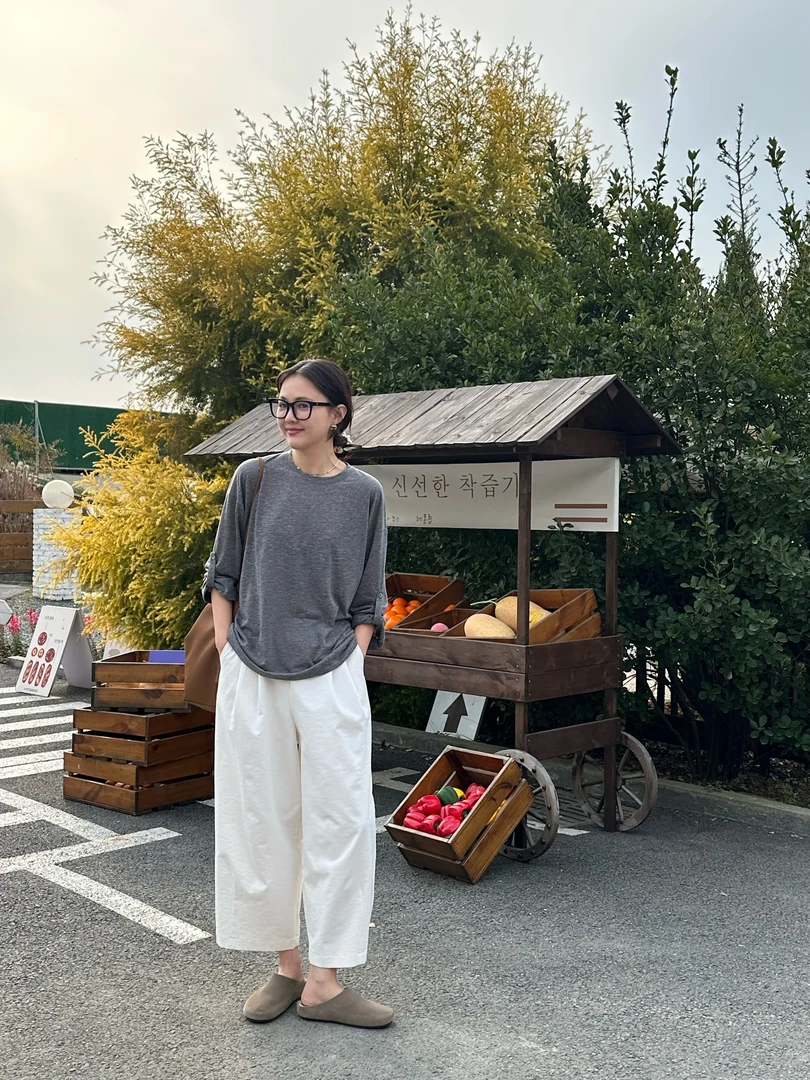 简约高腰休闲宽松九分气球裤