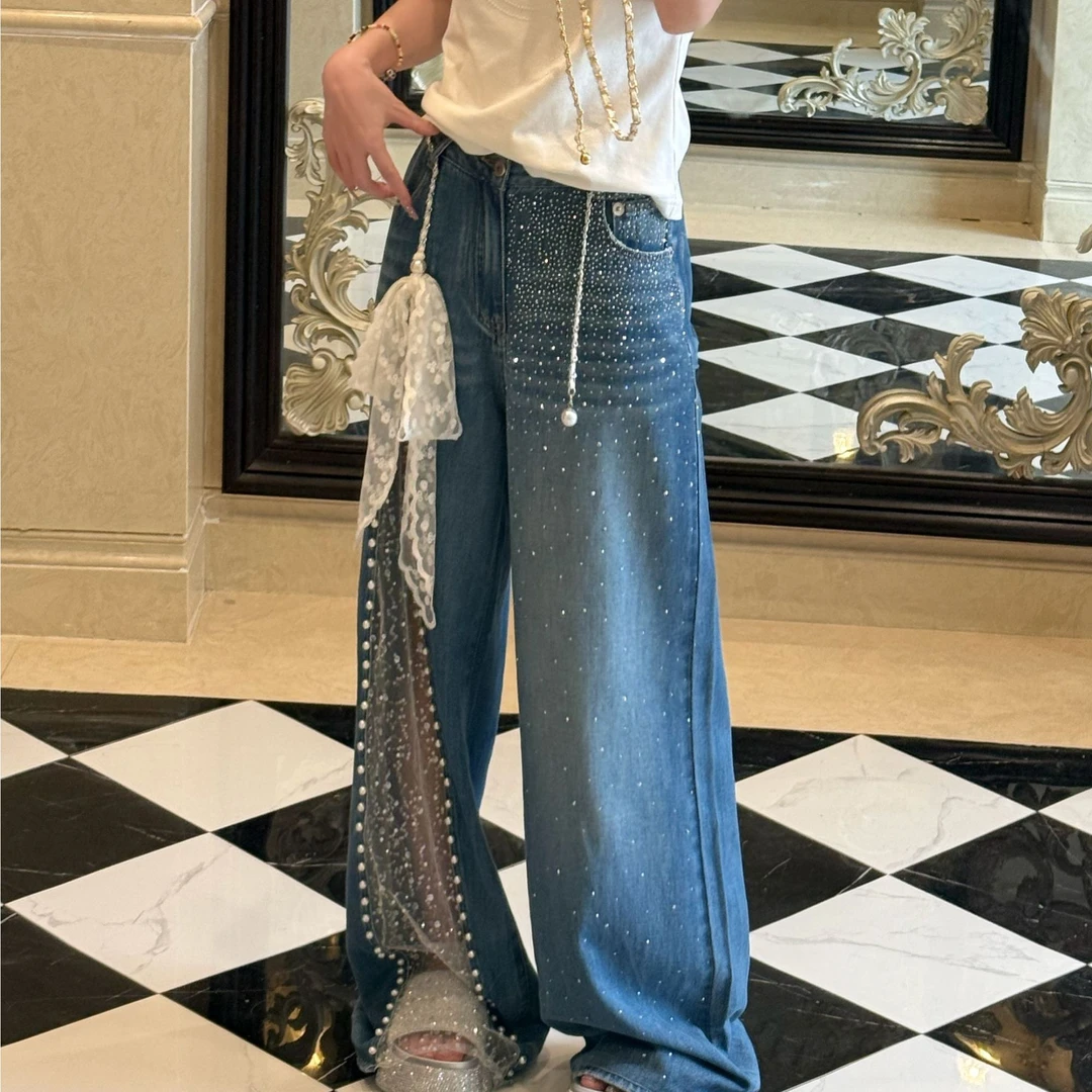 可可不加酱【天丝牛仔】春夏宽松百搭设计感牛仔裤 LWJ25B2K1747