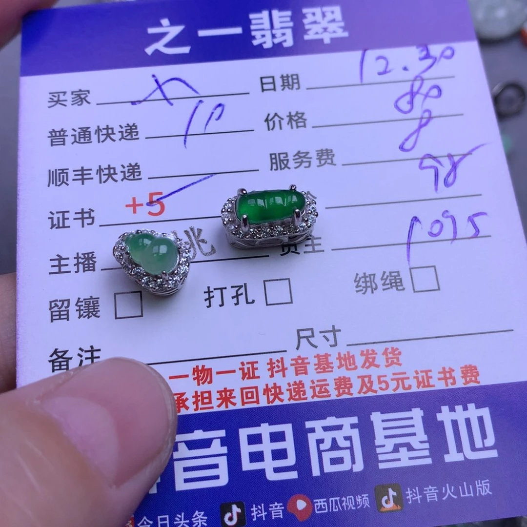 颈饰银S925镶嵌翡翠小*