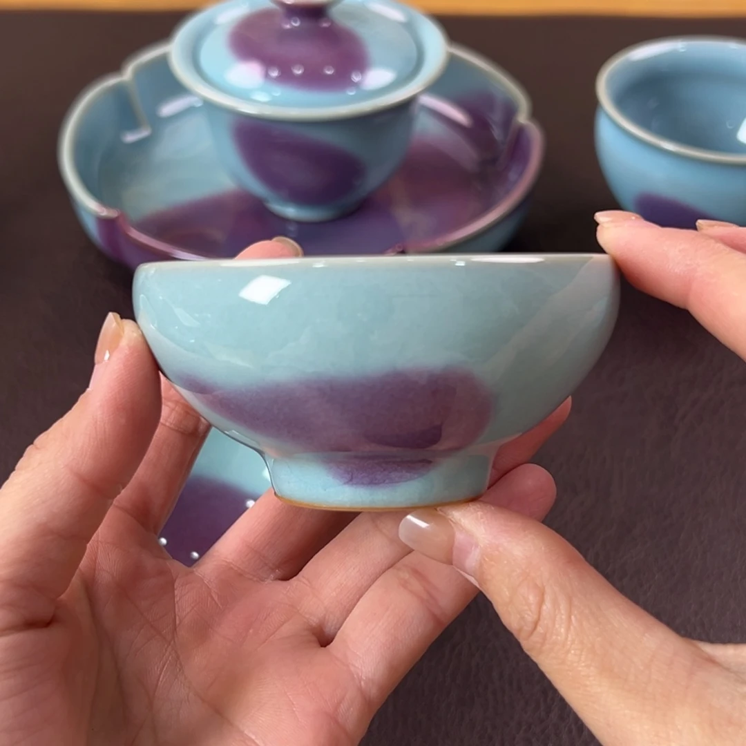 杯青*钧窑泡泡碗 手拉坯 原矿