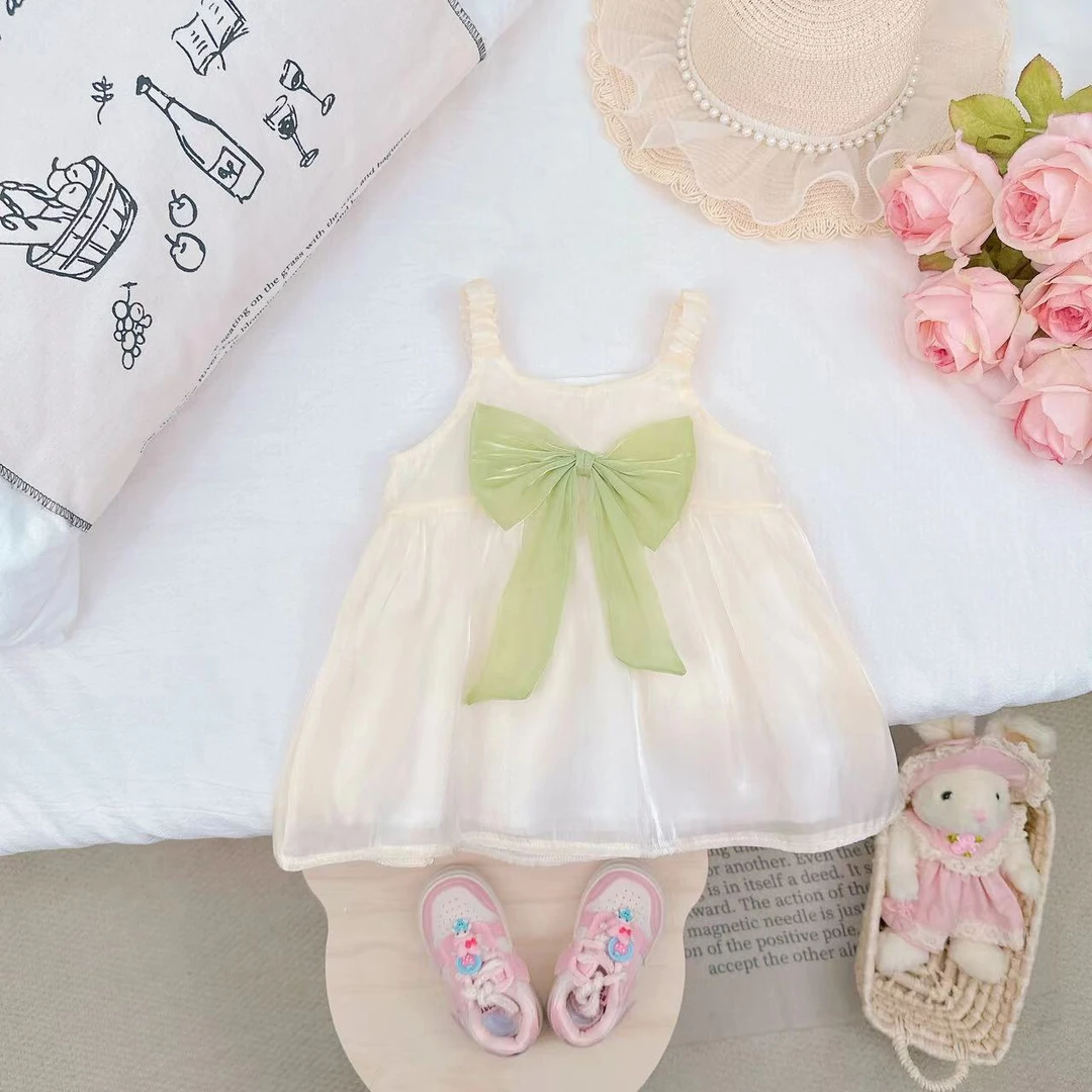 新款夏装洋气休闲大蝴蝶结女童吊带背心 D-S510